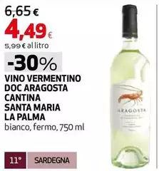 Cantina santa maria la palma - Vino Vermentino DOC Aragosta Cantina santa maria la palma - Vino Vermentino DOC Aragosta