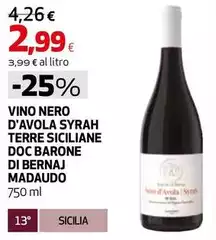 Barone - Vino Nero D'Avola Syrah Terre Siciliane DOC Di Bernaj Barone - Vino Nero D'Avola Syrah Terre Siciliane DOC Di Bernaj