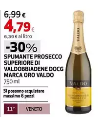 Valdo - Spumante Prosecco Superiore Di bbiadene DOCG Marca Oro Valdo - Spumante Prosecco Superiore Di bbiadene DOCG Marca Oro