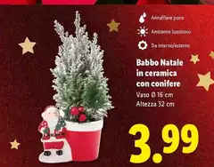 Babbo Natale In Ceramica Con Conifere Babbo Natale In Ceramica Con Conifere
