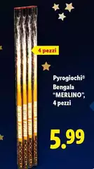 Pyrogiochi - Bengala "Merlino", 4 Pezzi