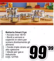 Lagostina - Batteria Smart 9 Pz Lagostina - Batteria Smart 9 Pz