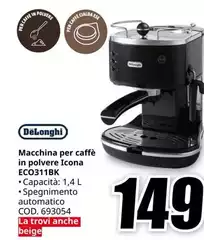 De Longhi - Macchina Per Caffè In Polvere Eco311BK
