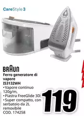 Braun - Ferro Generatore Di Vapore IS3132WH Braun - Ferro Generatore Di Vapore IS3132WH