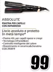 Absolut - Piastra Per Capelli Con Infrarossi Liscio Assoluto E Protetto In Metà Tempo Absolut - Piastra Per Capelli Con Infrarossi Liscio Assoluto E Protetto In Metà Tempo