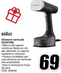 Braun - Stiratore Verticale GS7077BK Braun - Stiratore Verticale GS7077BK