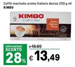 Kimbo - Caffé Macinato Aroma Italiano Deciso Kimbo - Caffé Macinato Aroma Italiano Deciso