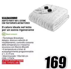 Scaldasole - Adapto Purity 100% Cotone Con Trattamento Antibatterico Il Calore Ideale Nel Letto Per Un Sonno Rigenerante