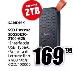 Sandisk - Ssd Esterno Sdssde30- 2T00-G26
