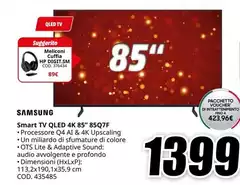 Samsung - Smart Tv Qled 4k 85" 85q7f Samsung - Smart Tv Qled 4k 85" 85q7f