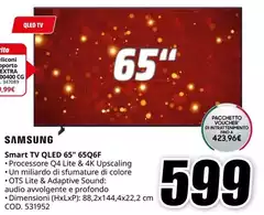 Samsung - Smart Tv Qled 65" 65Q6F Samsung - Smart Tv Qled 65" 65Q6F