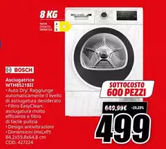 Bosch - WTH89271811 asciugatrice Libera installazione Caricamento frontale 8 kg A++ Bianco Bosch - WTH89271811 asciugatrice Libera installazione Caricamento frontale 8 kg A++ Bianco