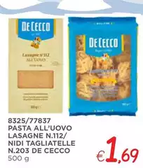 De Cecco - Pasta All'Uovo Lasagne N.112/ Nidi Tagliatelle N.203