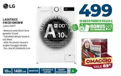 LG - F4R3010NSWW Lavatrice 10kg AI DD, Classe A-10%, 1400 Giri, Lavaggio A Vapore LG - F4R3010NSWW Lavatrice 10kg AI DD, Classe A-10%, 1400 Giri, Lavaggio A Vapore