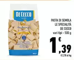 De Cecco - Pasta Di Semola Le Specialità De Cecco - Pasta Di Semola Le Specialità