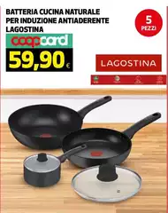 Lagostina - Batteria Cucina Naturale Per Induzione Antiaderente Lagostina - Batteria Cucina Naturale Per Induzione Antiaderente