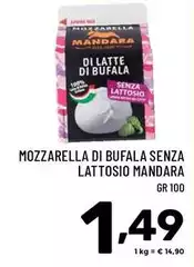 Mandara - Mozzarella Di Bufala Senza Lattosio Mandara - Mozzarella Di Bufala Senza Lattosio