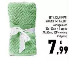 Caleffi - Set Asciugamani Spugna 1+1 Caleffi - Set Asciugamani Spugna 1+1