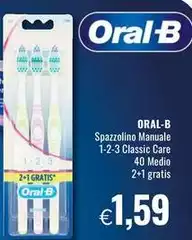 Oral b - Spazzolino Manuale 1-2-3 Classic Care Oral b - Spazzolino Manuale 1-2-3 Classic Care