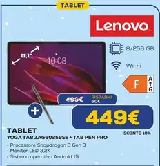 Lenovo - Tablet Yoga Tab ZAG60259SE +Tab Pen Pro Lenovo - Tablet Yoga Tab ZAG60259SE +Tab Pen Pro