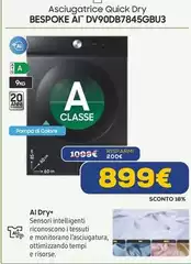 Samsung - Asciugatrice Quick Dry Bespoke AI DV90DB7845GBU3 Samsung - Asciugatrice Quick Dry Bespoke AI DV90DB7845GBU3