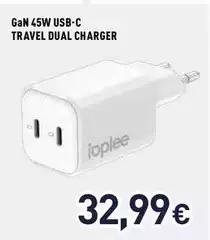 Ioplee - GaN 45w Usb-c Travel Dual Charger Ioplee - GaN 45w Usb-c Travel Dual Charger