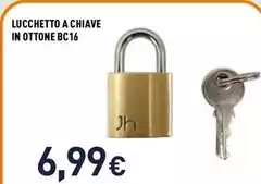 Joia Home - Lucchetto A Chiave In Ottone BC16 Joia Home - Lucchetto A Chiave In Ottone BC16
