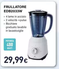Electroline - EDB2033W Frullatore 1,5 L Frullatore Da Tavolo 400 W Nero, Bianco