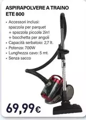 Electroline - Aspirapolvere A Traino ETE 800