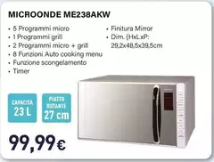 Electroline - Microonde ME238AKW Electroline - Microonde ME238AKW