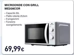 Electroline - Microonde Con Grill ME208COR Electroline - Microonde Con Grill ME208COR