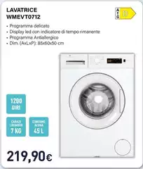 Electroline - Lavatrice WMEVT0712 Electroline - Lavatrice WMEVT0712