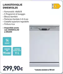 Electroline - Lavastoviglie DWEM13L2S Electroline - Lavastoviglie DWEM13L2S