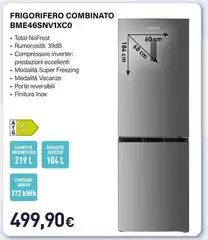 Electroline - Frigorifero Combinato BME46SNV1XC0 Electroline - Frigorifero Combinato BME46SNV1XC0