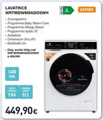 Electroline - Lavatrice WRTMDWM9ADOSWH Electroline - Lavatrice WRTMDWM9ADOSWH