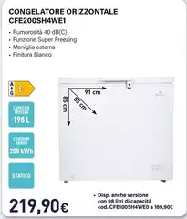 Electroline - Congelatore Orizzontale CFE200SH4WE1 Electroline - Congelatore Orizzontale CFE200SH4WE1