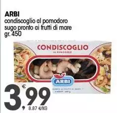 Arbi - Condiscoglio Al Pomodoro Sugo Pronto Ai Frutti Di Mare Arbi - Condiscoglio Al Pomodoro Sugo Pronto Ai Frutti Di Mare