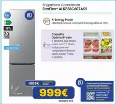 Samsung - Frigorifero Combinato EcoFlex AI 2m 387L RB38C607AS9