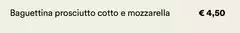 Baguettina Prosciutto Cotto E Mozzarella