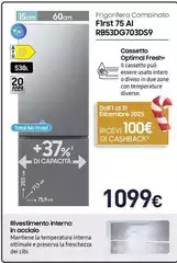 Samsung - Frigorifero Combinato F1rst 75 Ai RB53DG703DS9 Samsung - Frigorifero Combinato F1rst 75 Ai RB53DG703DS9