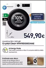 Samsung - Lavatrice Slim 1.400 Giri Crystal Clean WW90DG5G34AE Samsung - Lavatrice Slim 1.400 Giri Crystal Clean WW90DG5G34AE