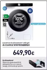 Samsung - Lavatrice Ecodosatore 1.400 Giri Ai-Control WW11DG6B85LK Samsung - Lavatrice Ecodosatore 1.400 Giri Ai-Control WW11DG6B85LK