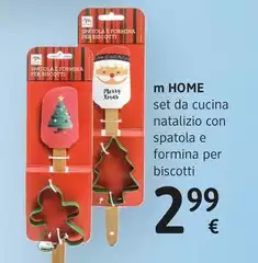 M Home - Set Da Cucina Natalizio Con Spatola E Formina Per Biscotti M Home - Set Da Cucina Natalizio Con Spatola E Formina Per Biscotti