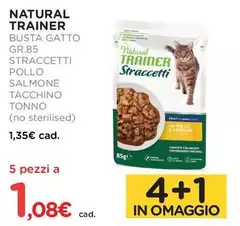 Natural Trainer - Busta Gatto Gr.85 Straccetti Pollo Salmone Tacchino Natural Trainer - Busta Gatto Gr.85 Straccetti Pollo Salmone Tacchino