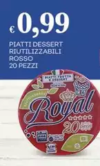 Royal - Piatti Dessert Riutilizzabili Rosso 