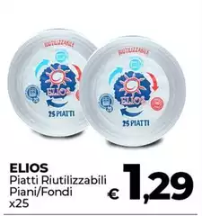 Elios - Piatti Riutilizzabili Piani/Fondi