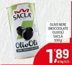 Saclà - Olive Nere Snocciolate Olivoli Saclà - Olive Nere Snocciolate Olivoli