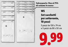 W5 - Set Sacchetti Per Sottovuoto, 10 Pezzi