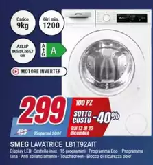 Smeg - Lavatrice LB119A2IT Smeg - Lavatrice LB119A2IT