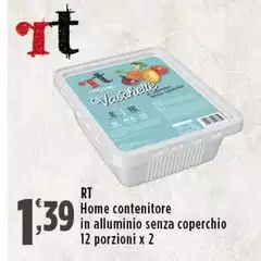 RT - Home Contenitore In Alluminio Senza Coperchio 12 Porzioni X 2